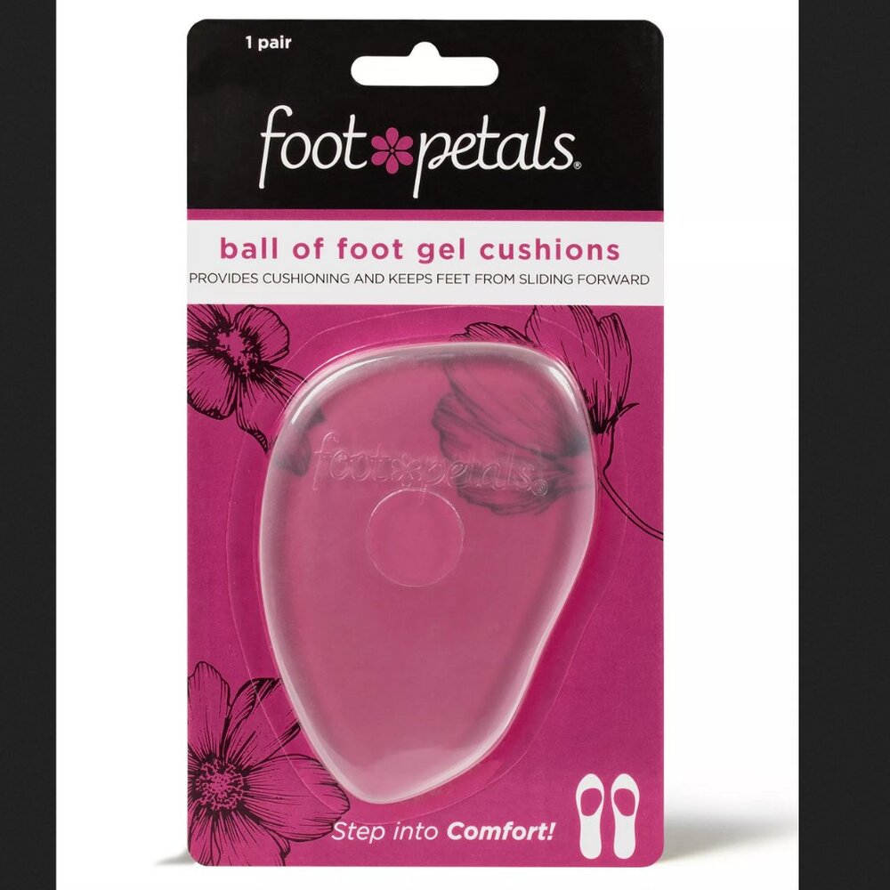 NEW Foot Petals Ball of Foot Gel Cushions- CLEAR- one pair, OS